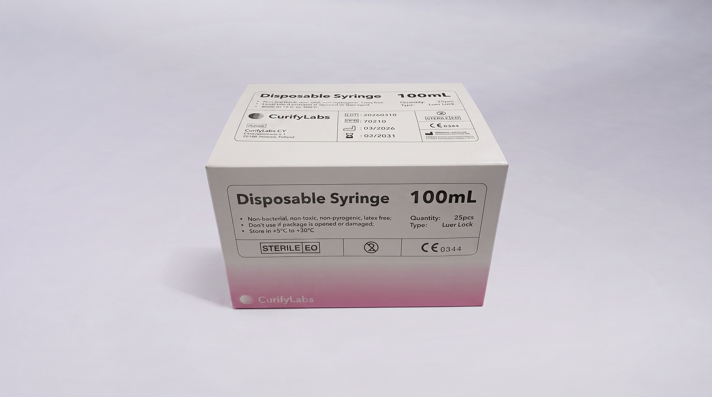 PharmaPrinter Disposable Syringe 100ml Box of 25