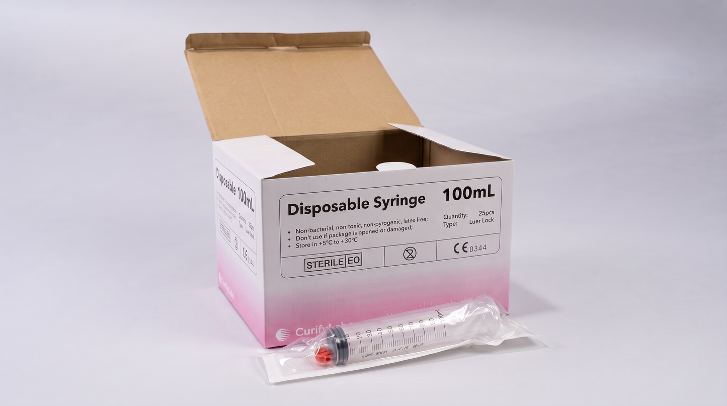 PharmaPrinter Disposable Syringe 100ml Box of 25
